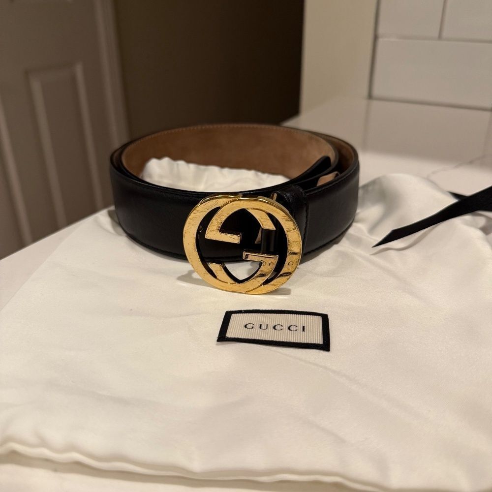 Gucci Women’s Black Belt with Interlocking G buckle - Picture 2 of 8